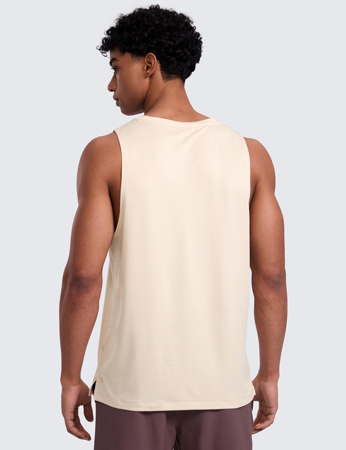 image:imageCRZ YOGA Lightweight Workout Tank Tops for Men Crewneck Quick Dry Texture Muscle Athletic Gym Running Sleeveless ShirtsWhite Opal