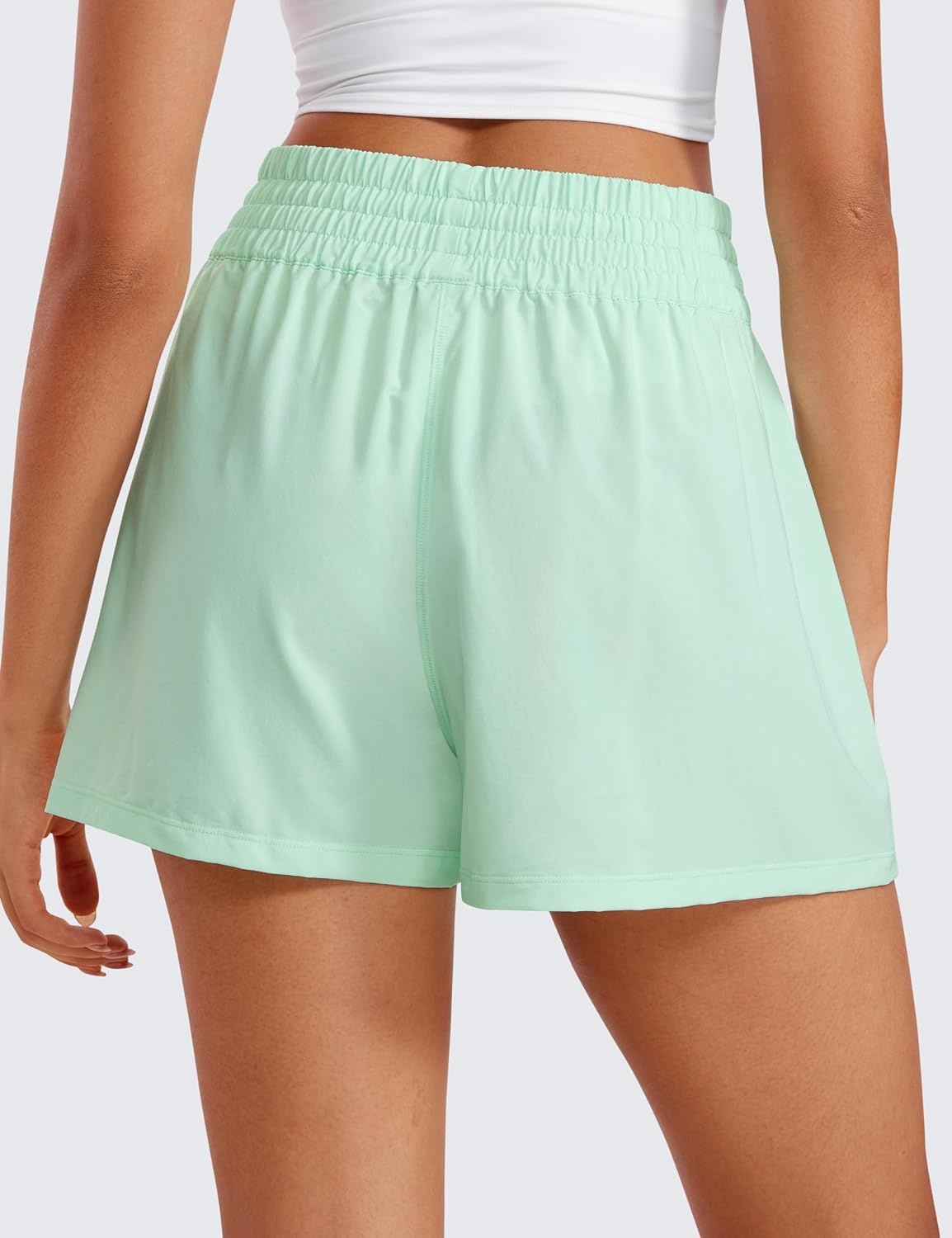 image:imageCRZ YOGA Linerless Relaxed Casual Shorts for Women 3 High Waisted for Lounge Athletic Golf with PocketsMint Moment