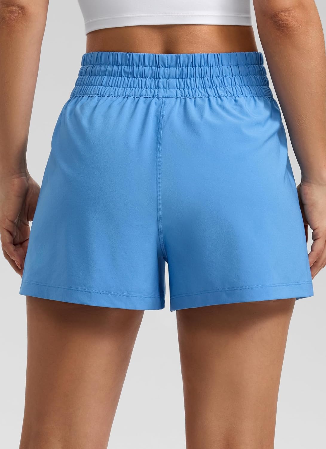 image:imageCRZ YOGA Linerless Relaxed Casual Shorts for Women 3 High Waisted for Lounge Athletic Golf with PocketsParty Blue