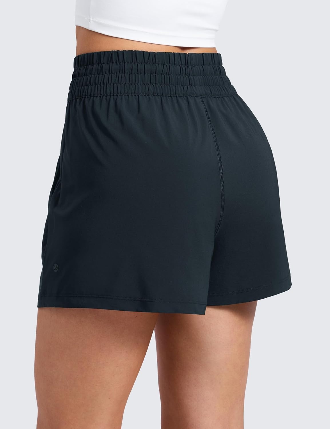 image:imageCRZ YOGA Linerless Relaxed Casual Shorts for Women 3 High Waisted for Lounge Athletic Golf with PocketsTrue Navy