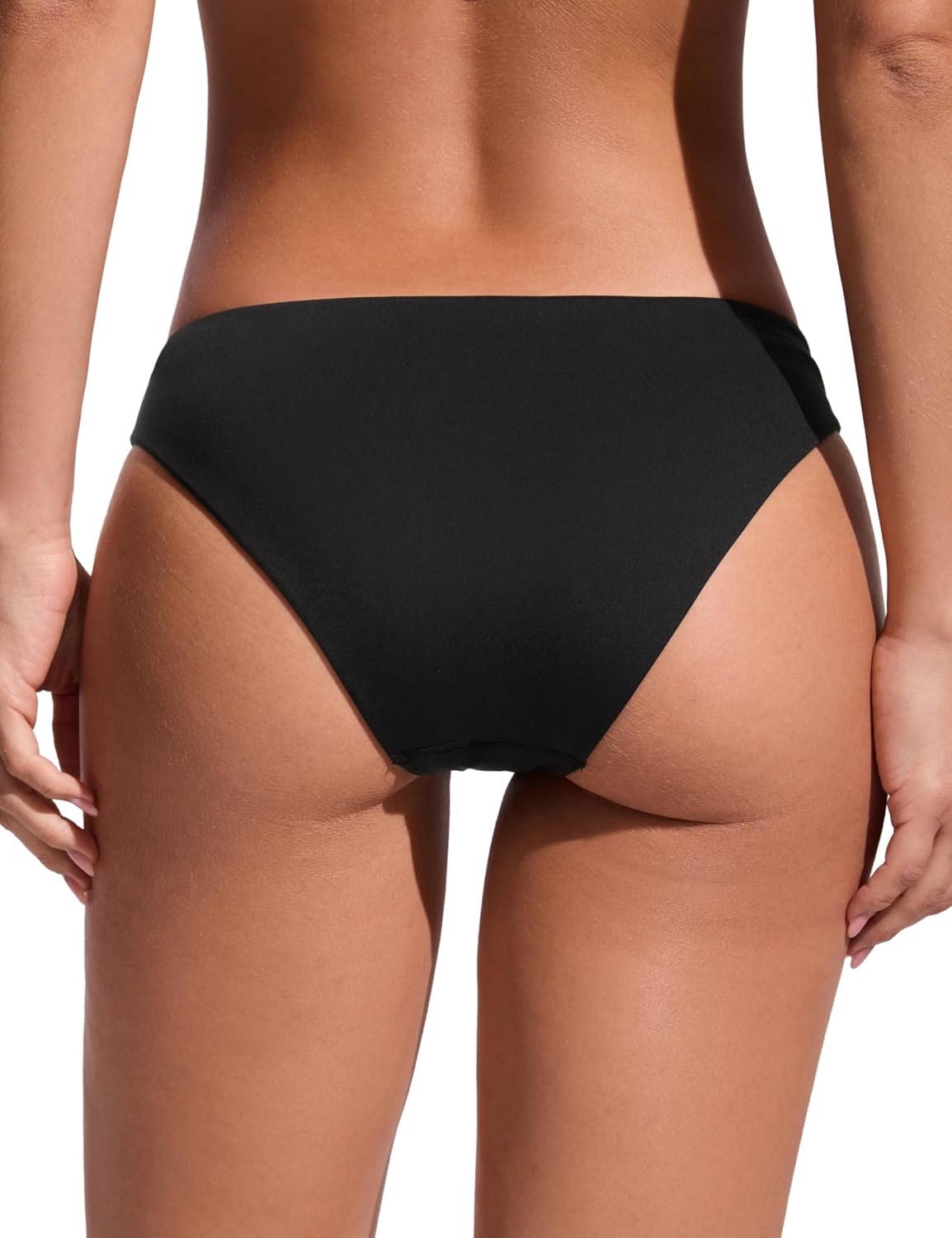 image:imageCRZ YOGA Low Waisted Bikini Bottom for Women Cheeky Basic Bathing Swimsuit Swim BriefsBlack