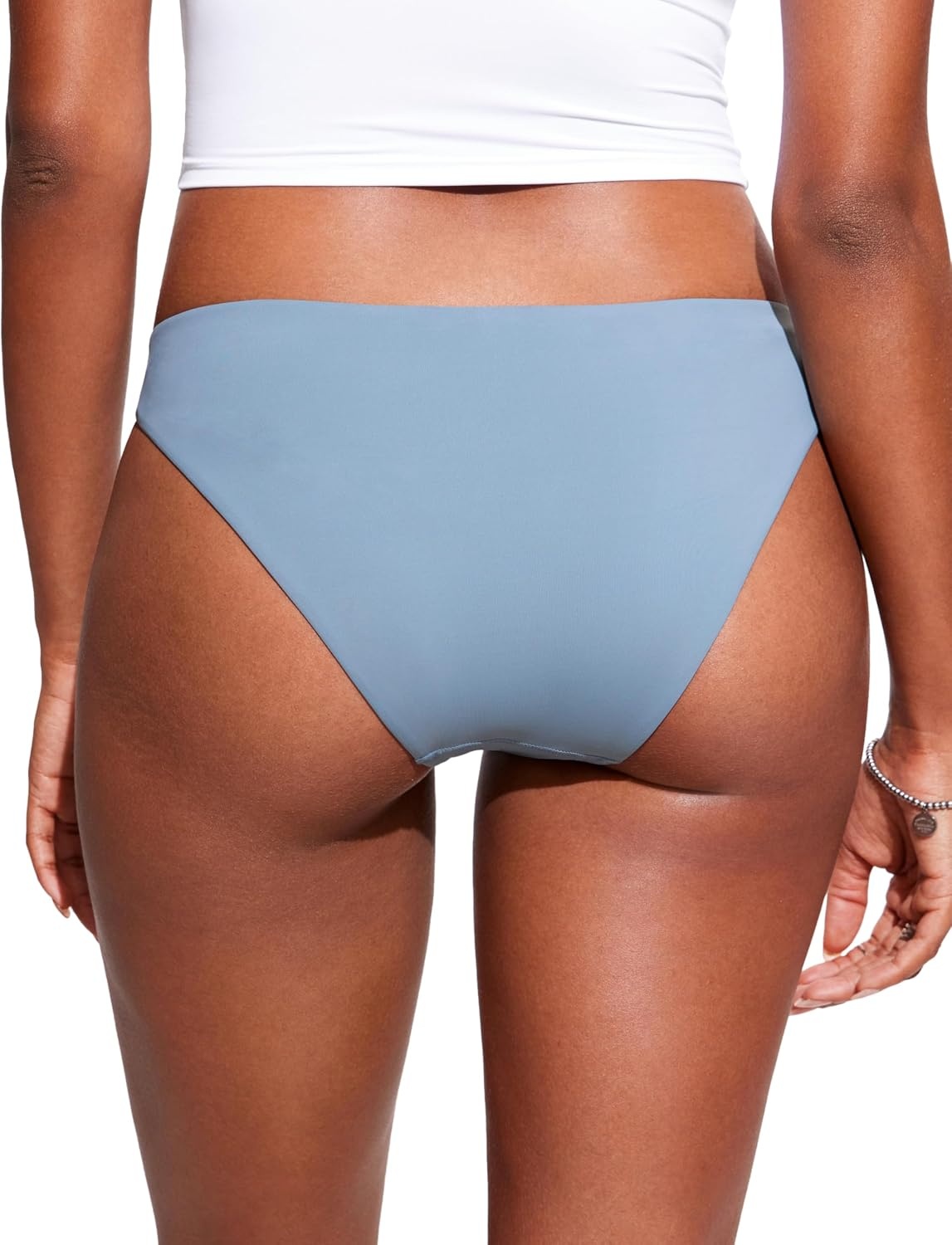 image:imageCRZ YOGA Low Waisted Bikini Bottom for Women Cheeky Basic Bathing Swimsuit Swim BriefsCambric Blue