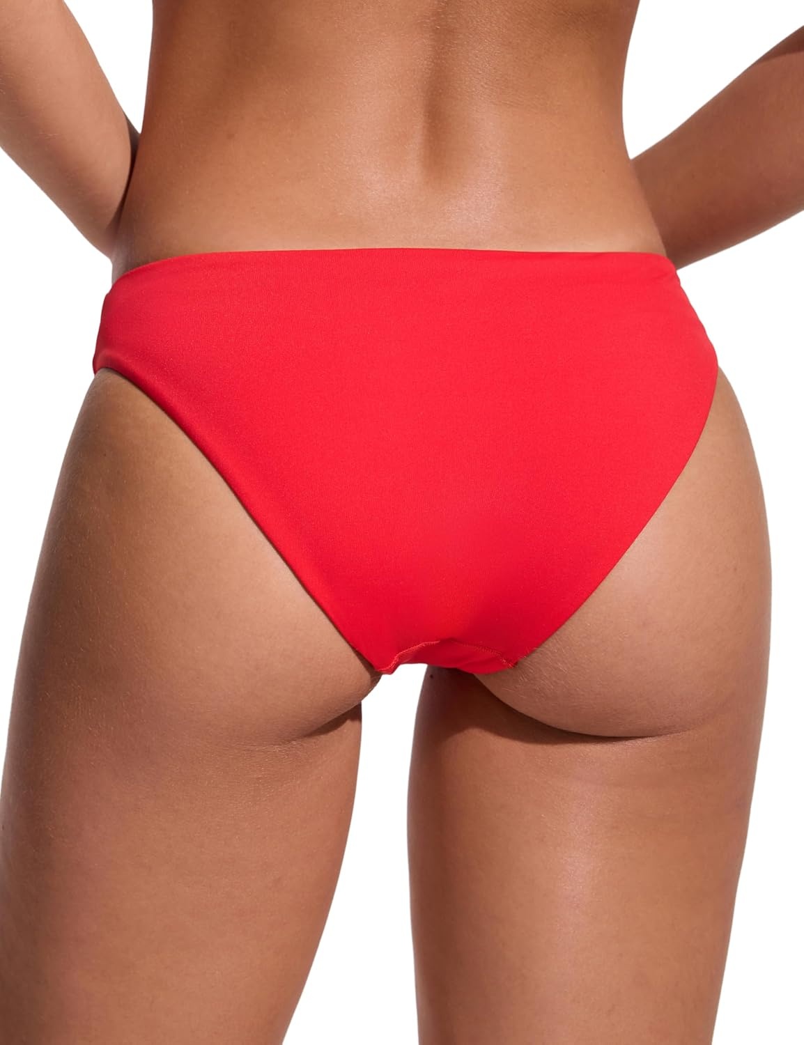 image:imageCRZ YOGA Low Waisted Bikini Bottom for Women Cheeky Basic Bathing Swimsuit Swim BriefsDeep Red
