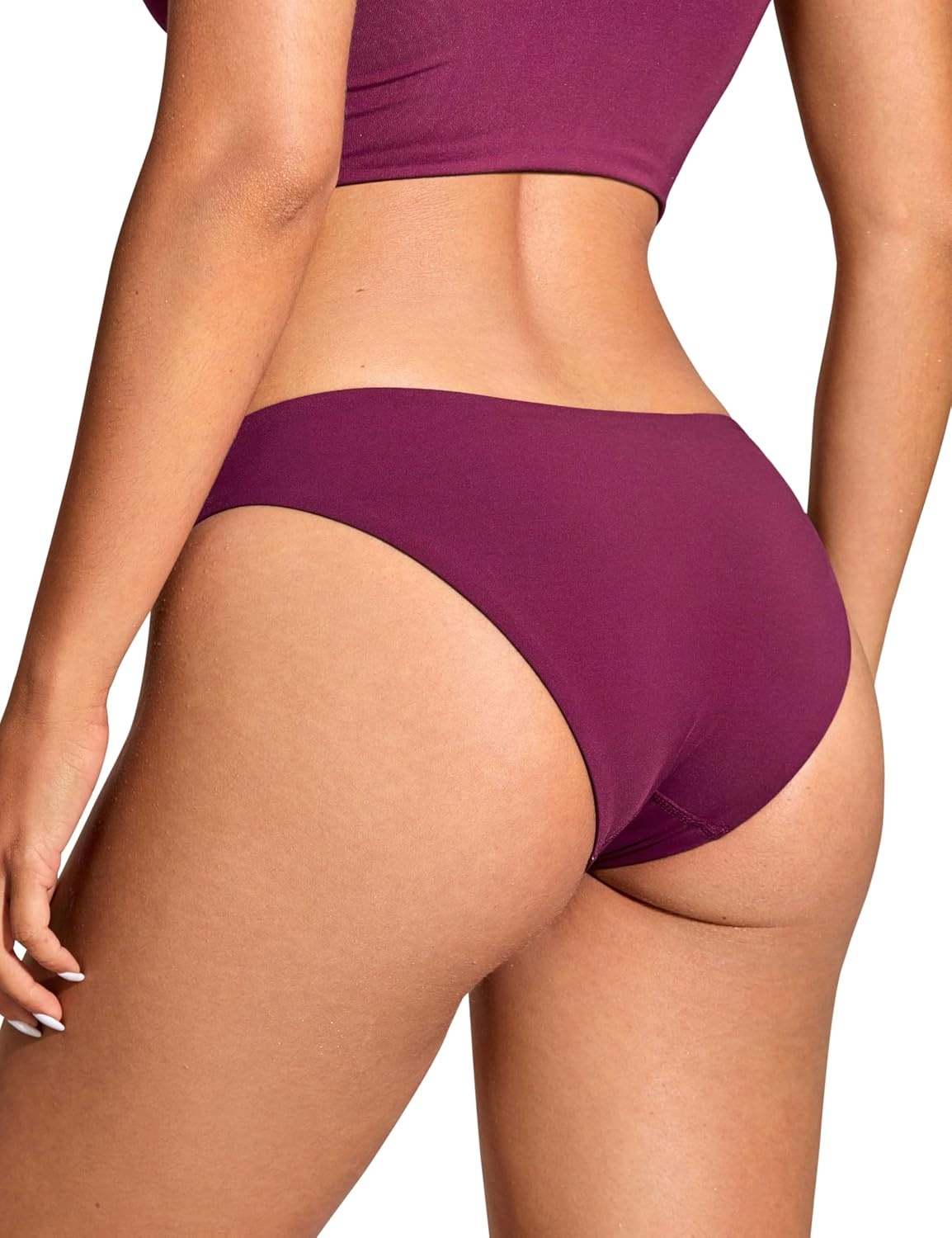image:imageCRZ YOGA Low Waisted Bikini Bottom for Women Cheeky Basic Bathing Swimsuit Swim BriefsFuchsia