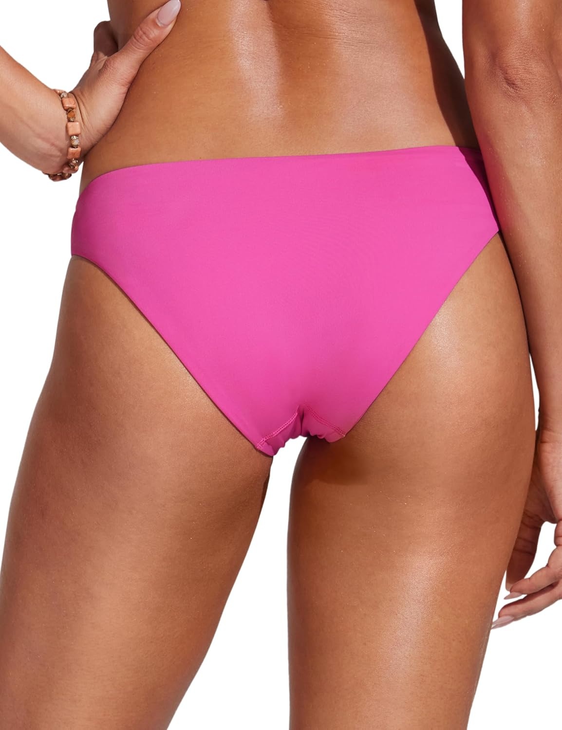 image:imageCRZ YOGA Low Waisted Bikini Bottom for Women Cheeky Basic Bathing Swimsuit Swim BriefsRose Violet