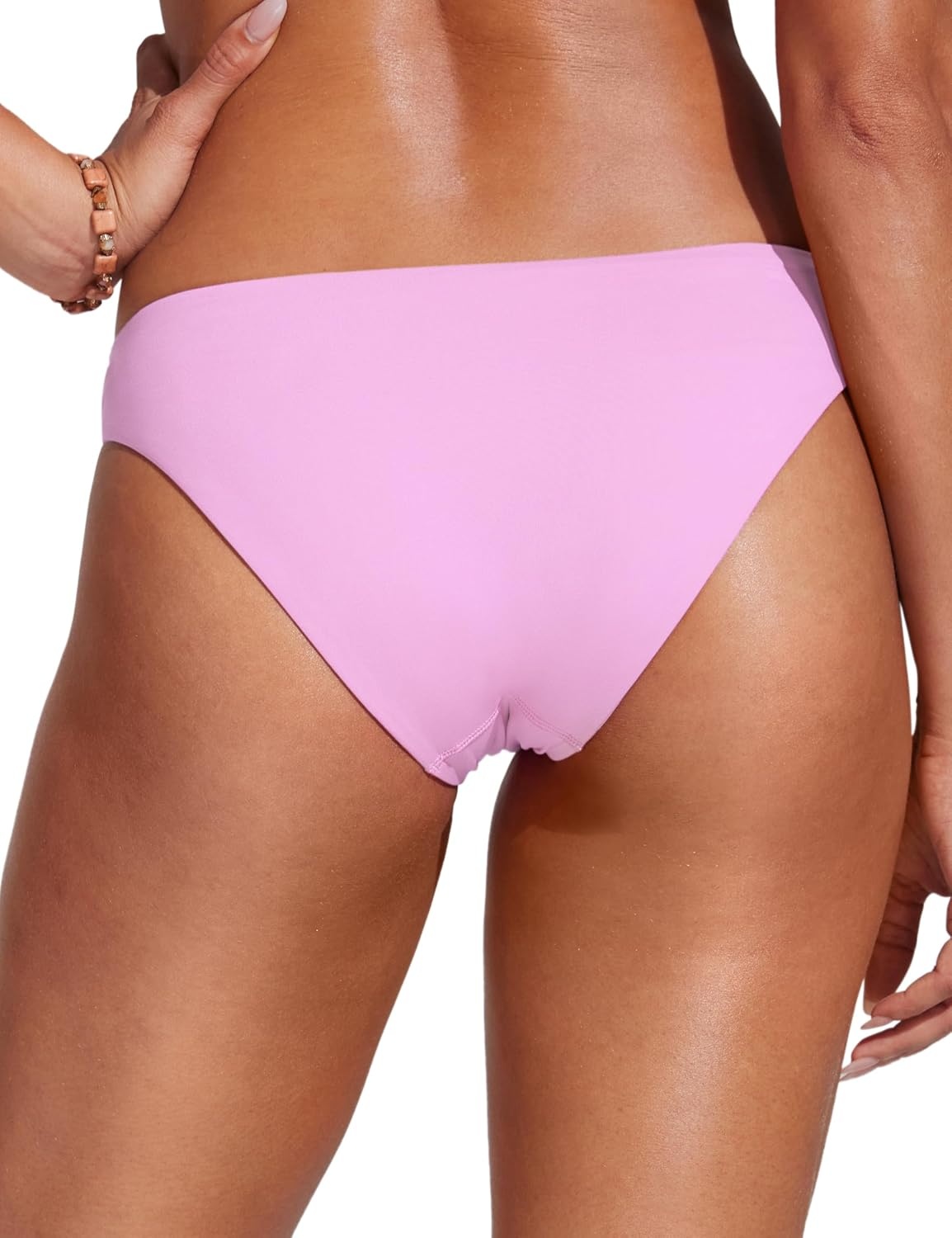 image:imageCRZ YOGA Low Waisted Bikini Bottom for Women Cheeky Basic Bathing Swimsuit Swim BriefsVita Pink