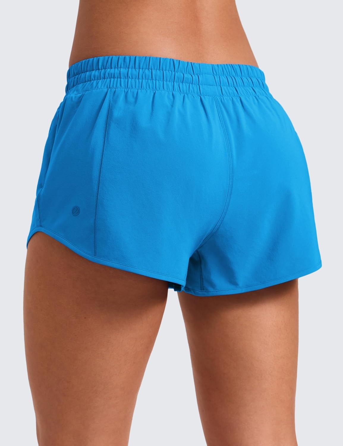 image:imageCRZ YOGA Low Waisted Running Shorts for Women 25 Mesh Liner Quick Dry for Workout Sport Athletic with Zipper PocketMadagascar Blue