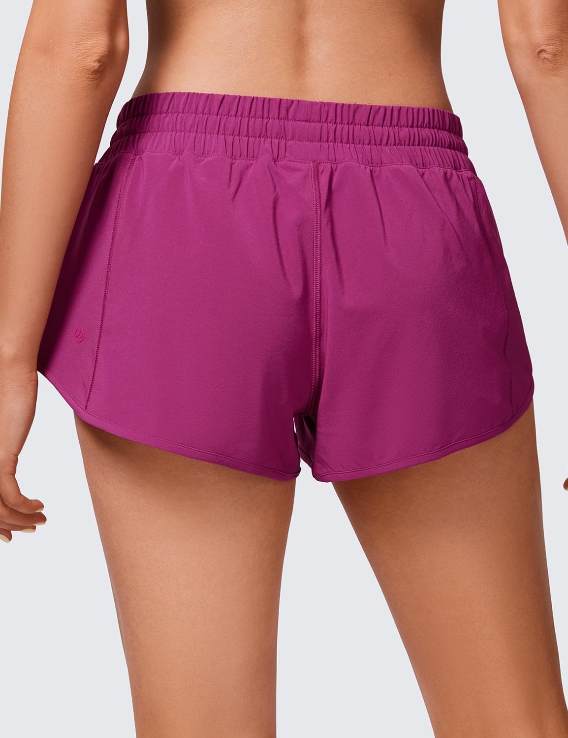 image:imageCRZ YOGA Low Waisted Running Shorts for Women 25 Mesh Liner Quick Dry for Workout Sport Athletic with Zipper PocketMagenta Purple