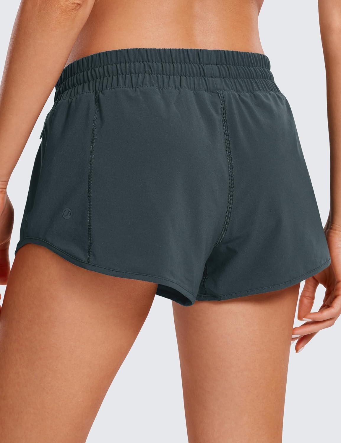 image:imageCRZ YOGA Low Waisted Running Shorts for Women 25 Mesh Liner Quick Dry for Workout Sport Athletic with Zipper PocketMelanite
