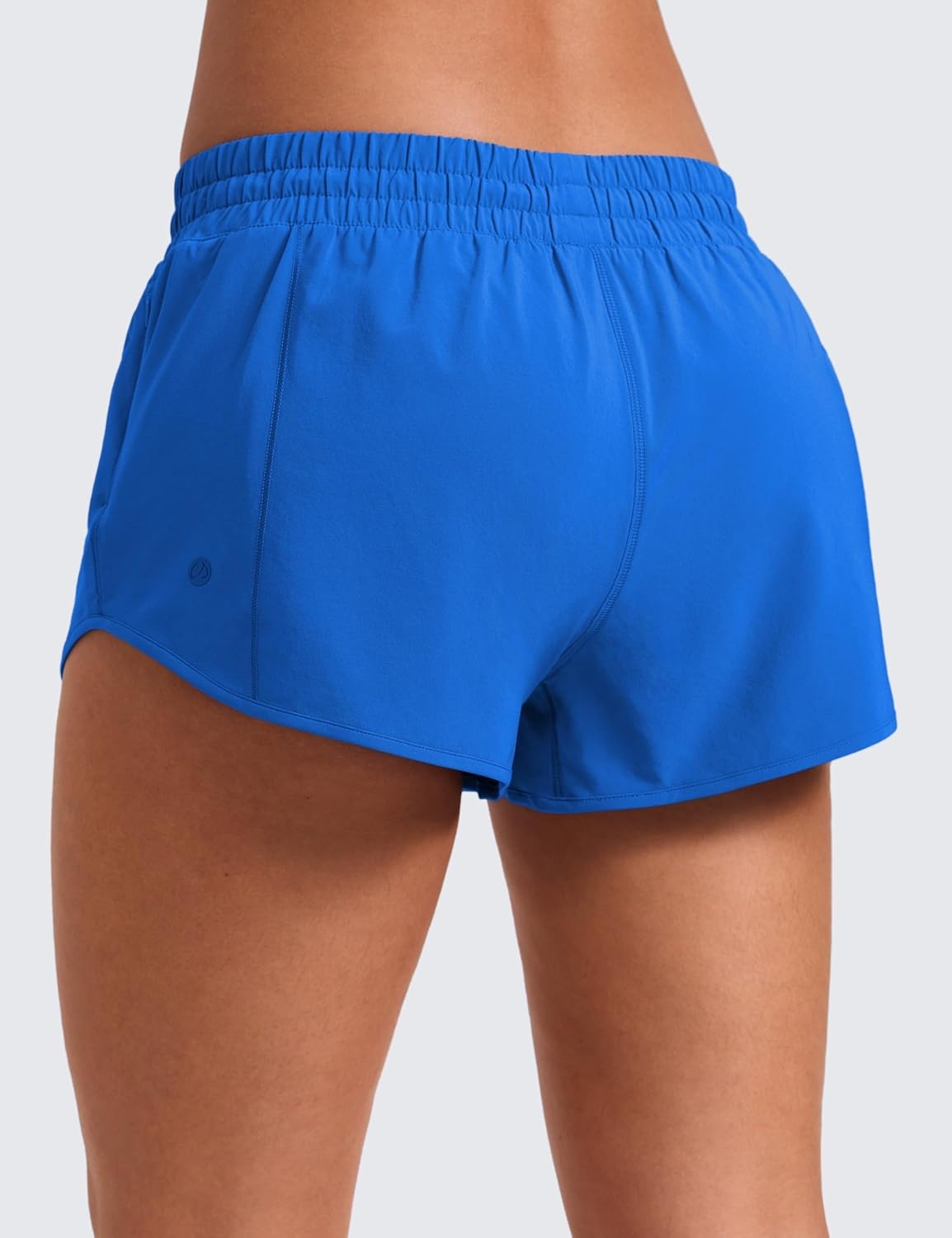 image:imageCRZ YOGA Low Waisted Running Shorts for Women 25 Mesh Liner Quick Dry for Workout Sport Athletic with Zipper PocketSparkle Blue