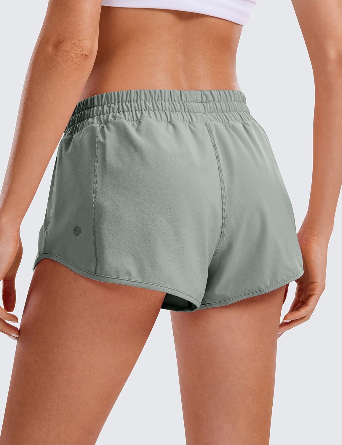 image:imageCRZ YOGA Low Waisted Running Shorts for Women 25 Mesh Liner Quick Dry for Workout Sport Athletic with Zipper PocketSterling