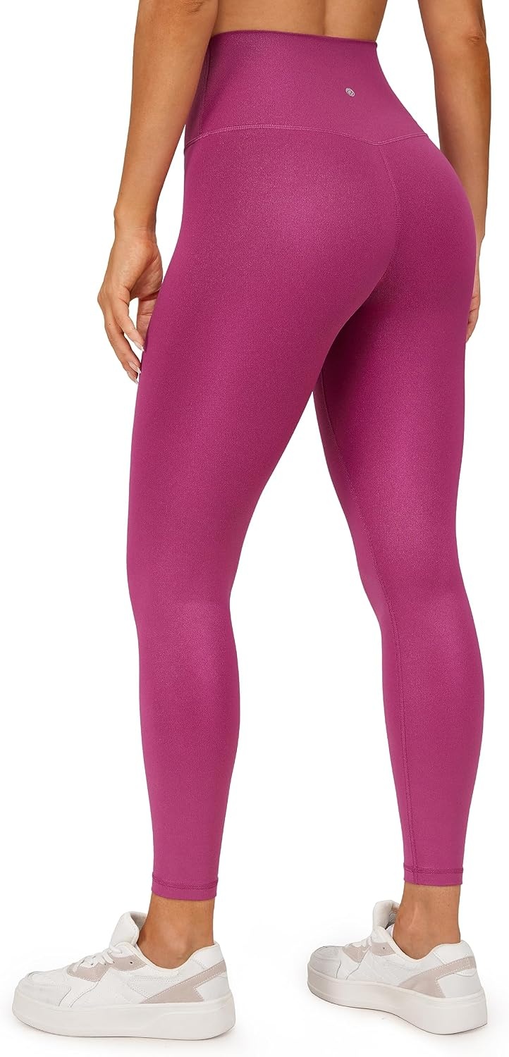 image:imageCRZ YOGA Matte Faux Leather Leggings 25 Butterluxe High Waisted Stretch Ankle Leather Pants for Women Pleather TightsFaux Leather Magenta Purple