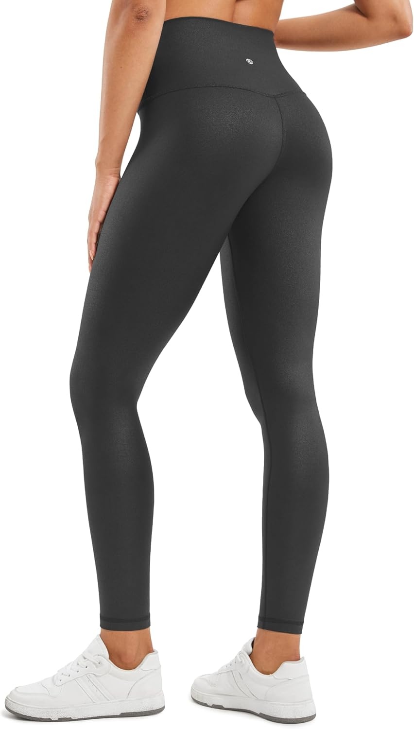 image:imageCRZ YOGA Matte Faux Leather Leggings 28 Butterluxe High Waisted Stretch Ankle Womens Leather Pants Pleather TightsBlack Foil Pattern