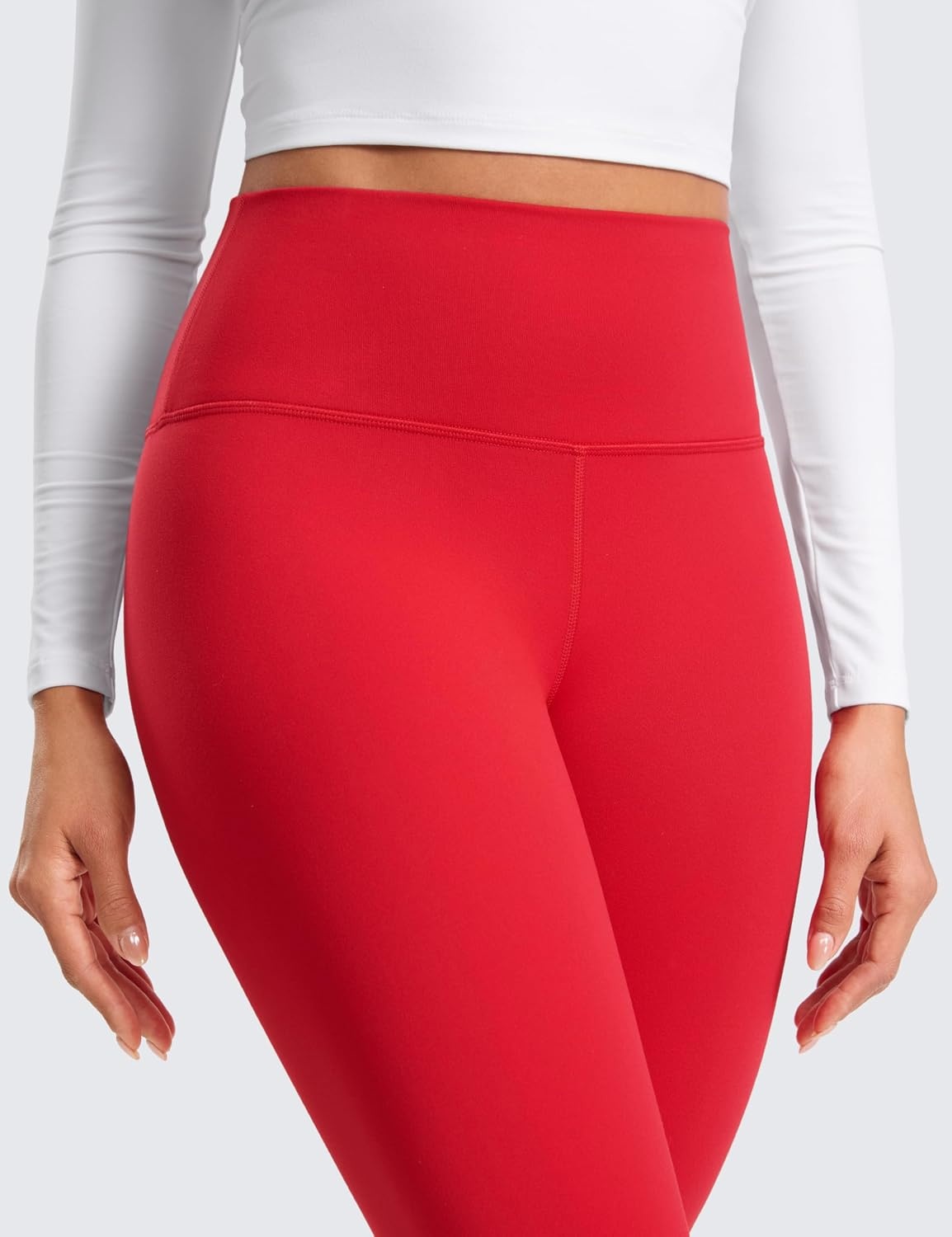 image:imageCRZ YOGA Matte Thermal Fleece Lined Leggings 25 Casual Lounge Workout Womens Yoga High Waisted Pants Winter WarmAurora Red