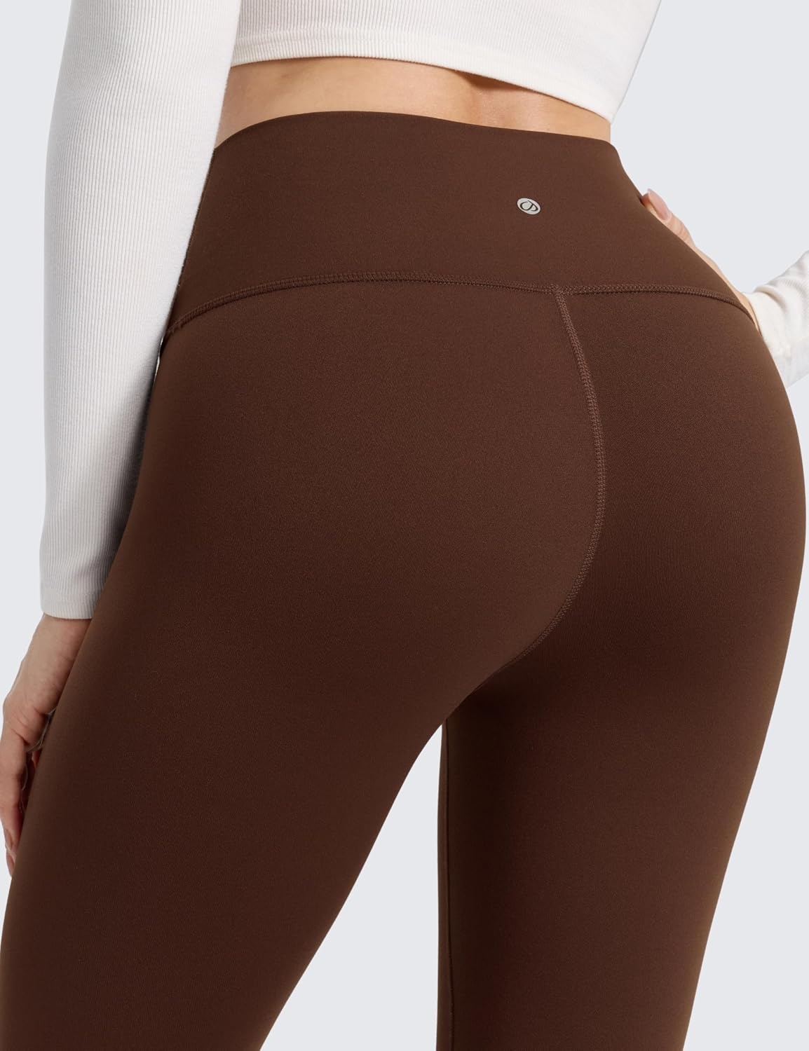 image:imageCRZ YOGA Matte Thermal Fleece Lined Leggings 25 Casual Lounge Workout Womens Yoga High Waisted Pants Winter WarmLava Brown