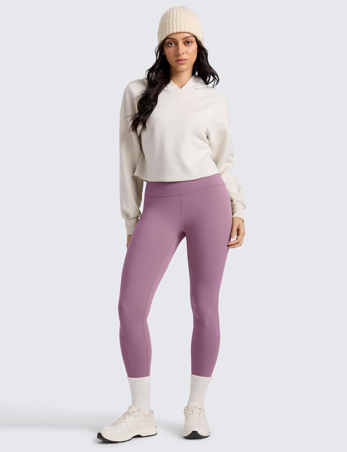 image:imageCRZ YOGA Matte Thermal Fleece Lined Leggings 25 Casual Lounge Workout Womens Yoga High Waisted Pants Winter WarmLight Lavender