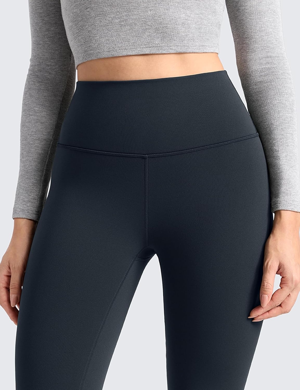 image:imageCRZ YOGA Matte Thermal Fleece Lined Leggings 25 Casual Lounge Workout Womens Yoga High Waisted Pants Winter WarmTrue Navy