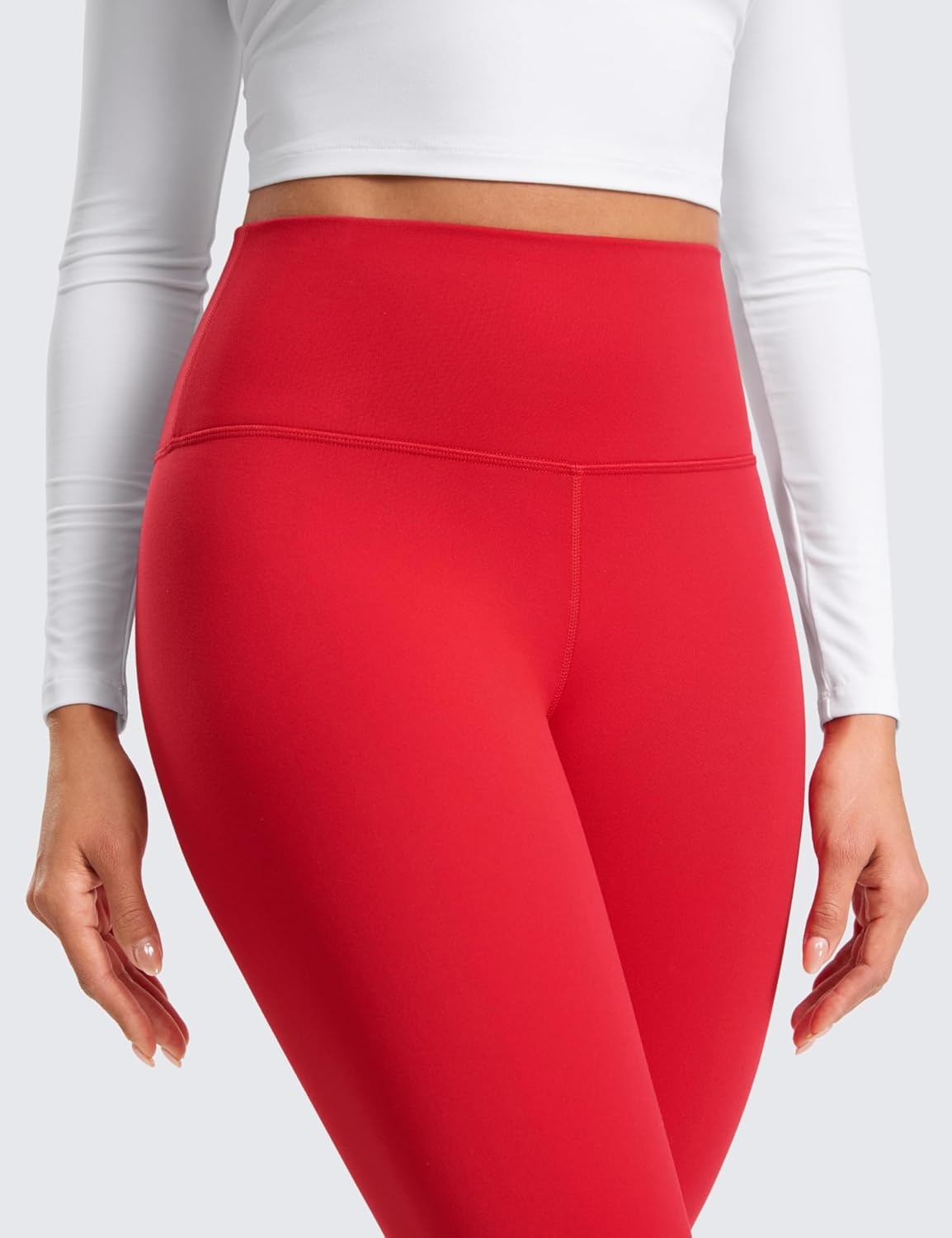 image:imageCRZ YOGA Matte Thermal Fleece Lined Leggings 28 Casual Lounge Workout Womens Yoga Full Length Pants Winter WarmAurora Red