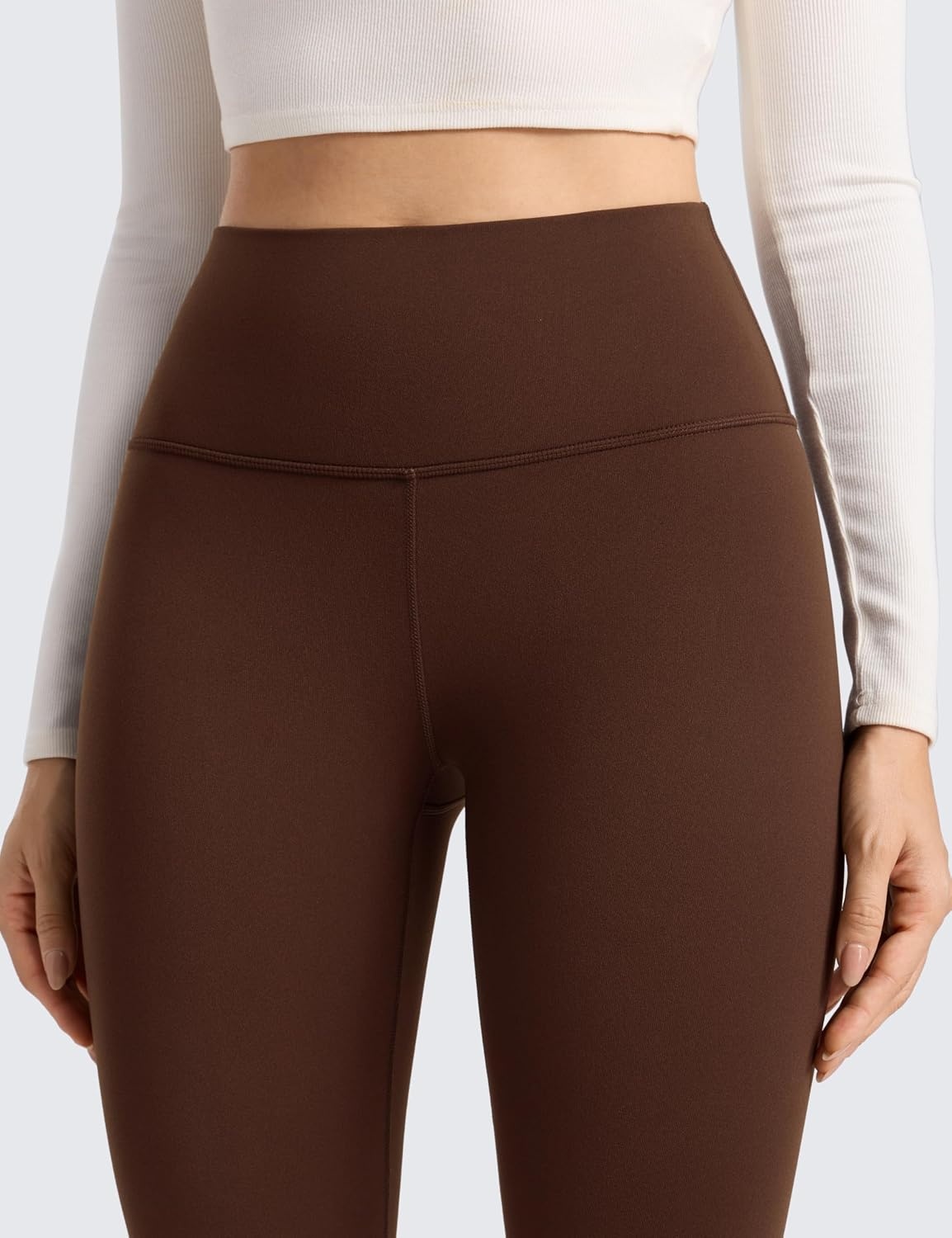 image:imageCRZ YOGA Matte Thermal Fleece Lined Leggings 28 Casual Lounge Workout Womens Yoga Full Length Pants Winter WarmLava Brown