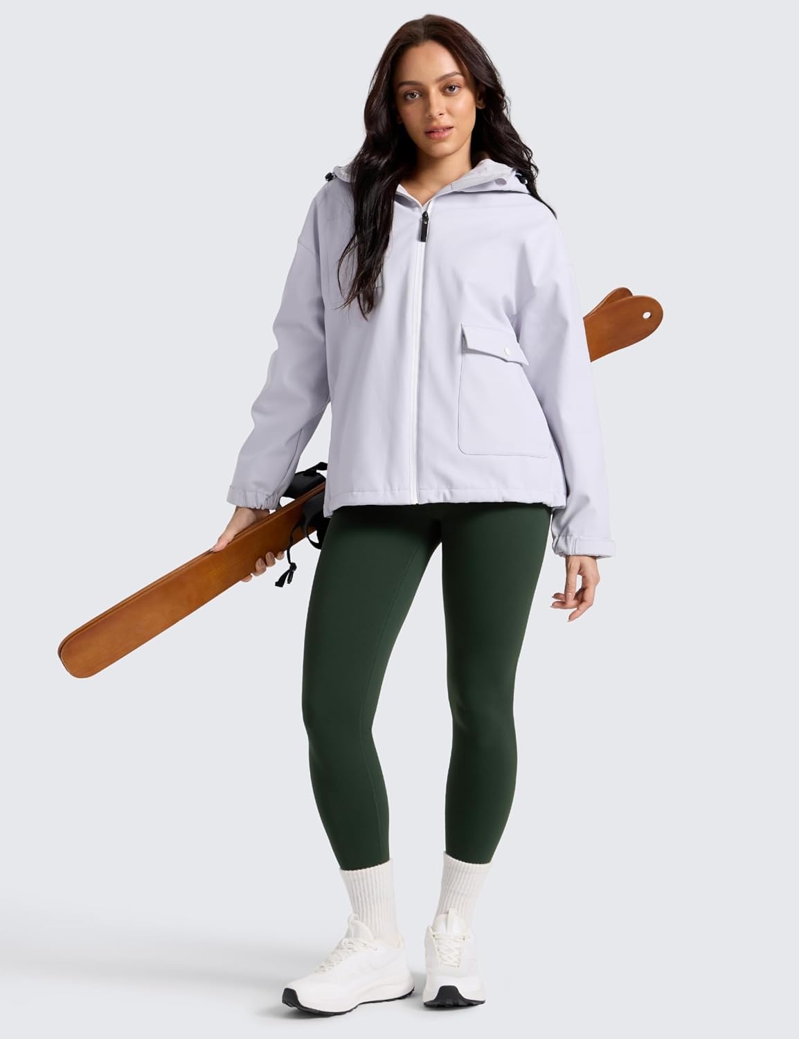image:imageCRZ YOGA Matte Thermal Fleece Lined Leggings 28 Casual Lounge Workout Womens Yoga Full Length Pants Winter WarmLegend Green