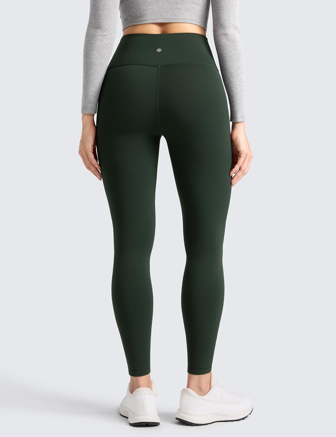 image:imageCRZ YOGA Matte Thermal Fleece Lined Leggings 28 Casual Lounge Workout Womens Yoga Full Length Pants Winter WarmLegend Green