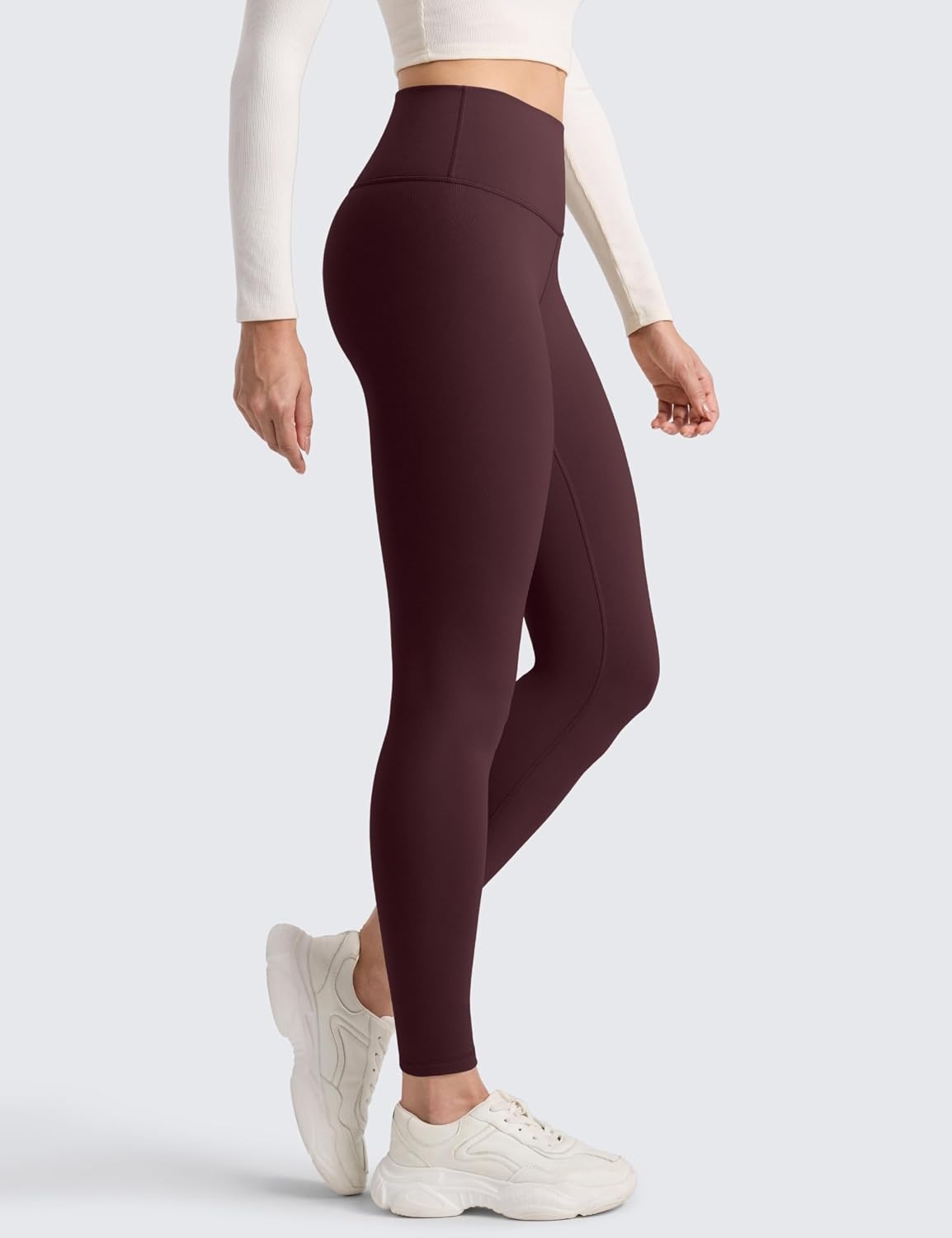 image:imageCRZ YOGA Matte Thermal Fleece Lined Leggings 28 Casual Lounge Workout Womens Yoga Full Length Pants Winter WarmRipe Plum