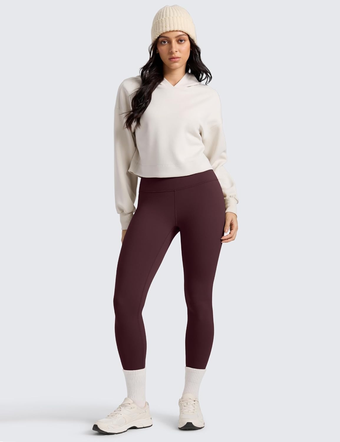 image:imageCRZ YOGA Matte Thermal Fleece Lined Leggings 28 Casual Lounge Workout Womens Yoga Full Length Pants Winter WarmRipe Plum