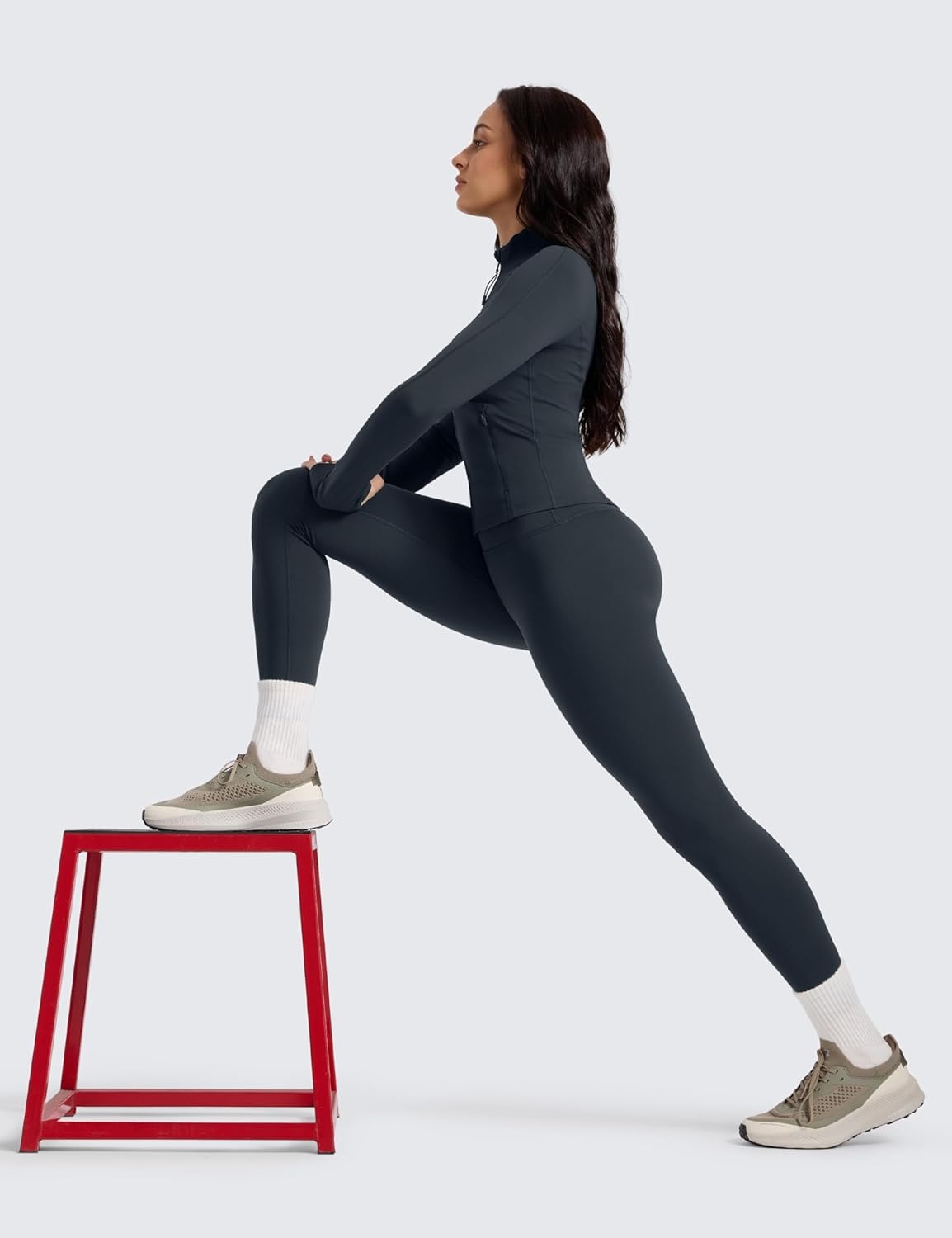 image:imageCRZ YOGA Matte Thermal Fleece Lined Leggings 28 Casual Lounge Workout Womens Yoga Full Length Pants Winter WarmTrue Navy