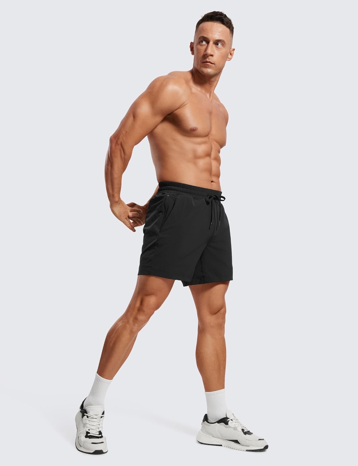 image:imageCRZ YOGA Mens 2 in 1 Running Shorts 5 Lined Workout Quick Dry for Workout Sports Athletic with PocketsBlack