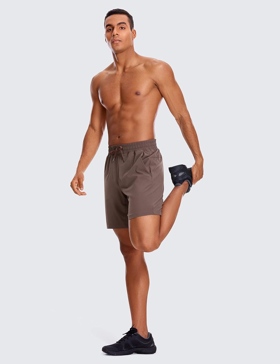 image:imageCRZ YOGA Mens 2 in 1 Running Shorts 7 Lined Workout Quick Dry Lightweight for Sports Athletic with PocketsBrown Rock