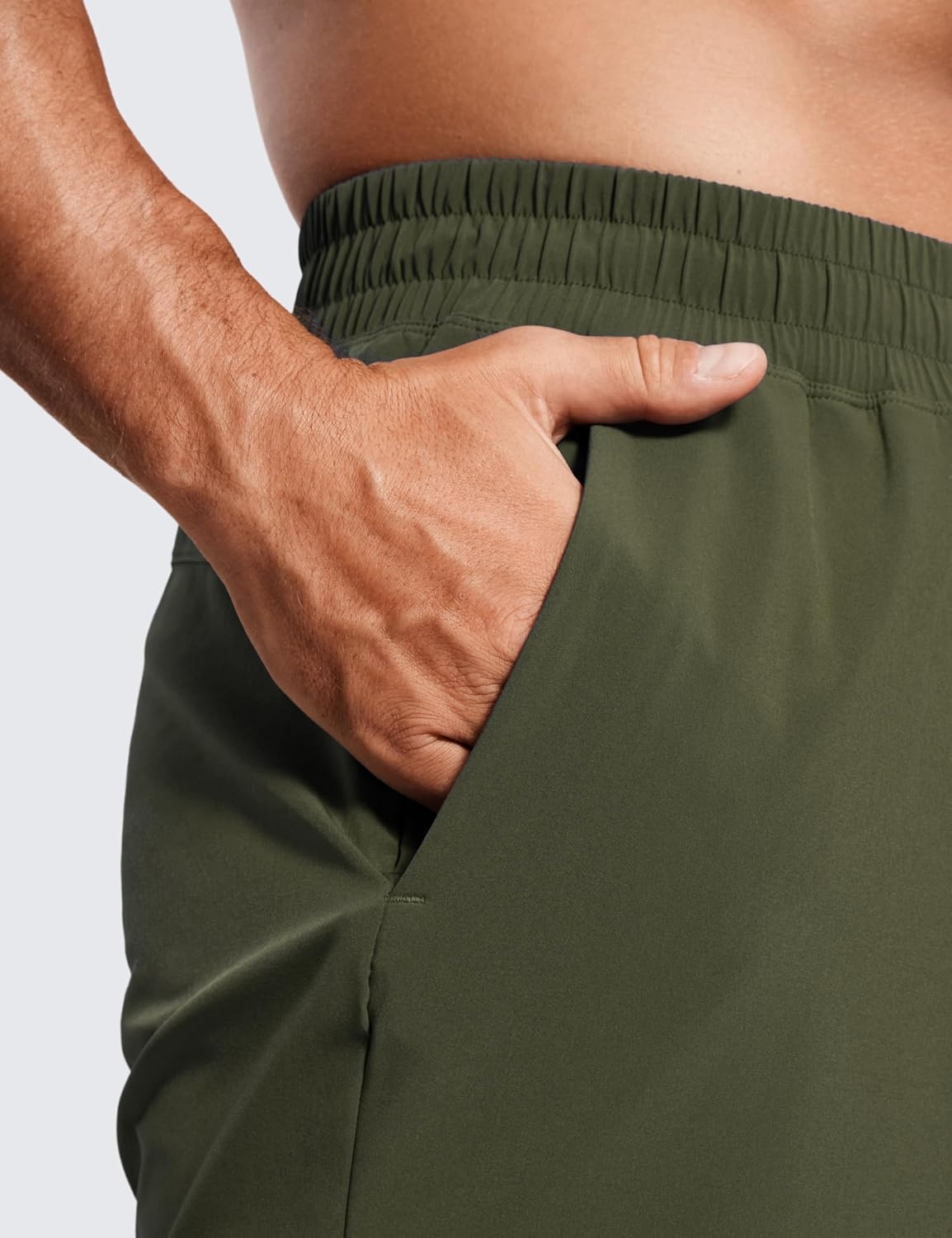 image:imageCRZ YOGA Mens 2 in 1 Running Shorts 7 Lined Workout Quick Dry Lightweight for Sports Athletic with PocketsDark Olive
