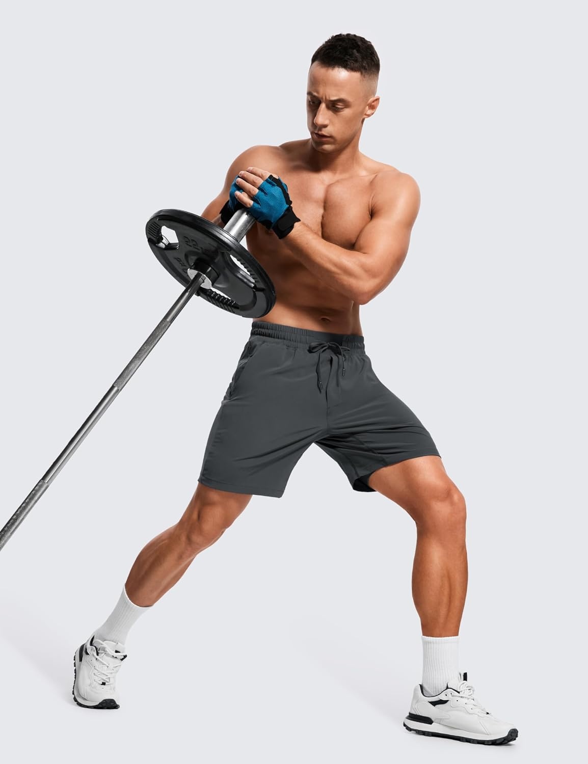 image:imageCRZ YOGA Mens 2 in 1 Running Shorts 7 Lined Workout Quick Dry Lightweight for Sports Athletic with PocketsInk Gray