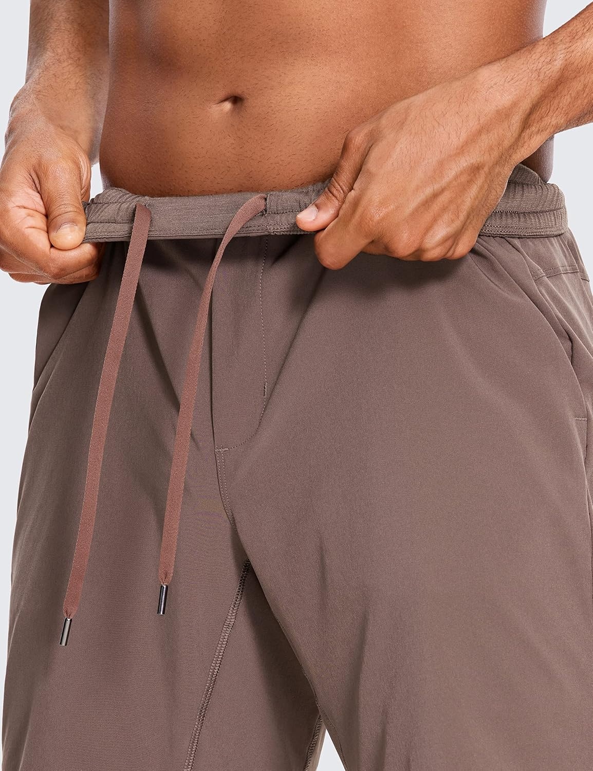 image:imageCRZ YOGA Mens 2 in 1 Running Shorts 9 Lined Quick Dry for Workout Gym Sports Basketball Athletic with PocketsBrown Rock