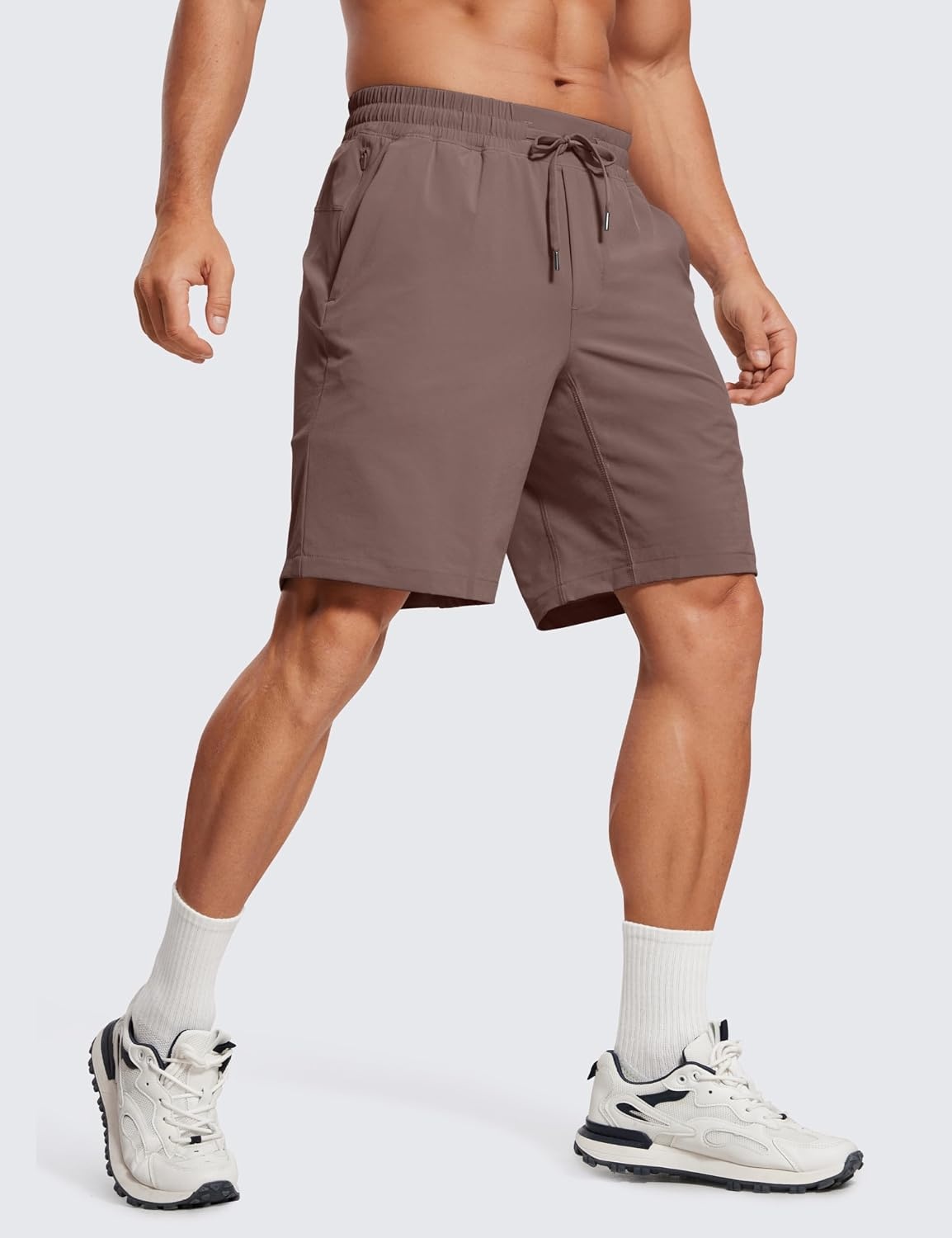 image:imageCRZ YOGA Mens 2 in 1 Running Shorts 9 Lined Quick Dry for Workout Gym Sports Basketball Athletic with PocketsBrown Rock