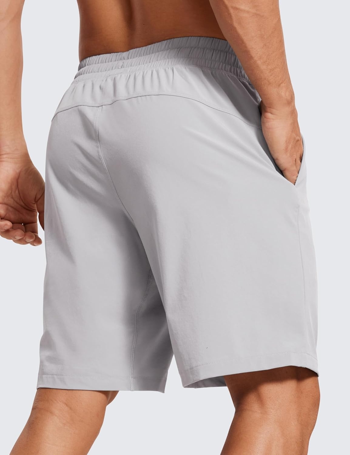 image:imageCRZ YOGA Mens 2 in 1 Running Shorts 9 Lined Quick Dry for Workout Gym Sports Basketball Athletic with PocketsGull Gray