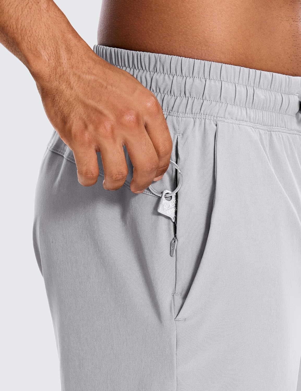 image:imageCRZ YOGA Mens 2 in 1 Running Shorts 9 Lined Quick Dry for Workout Gym Sports Basketball Athletic with PocketsGull Gray