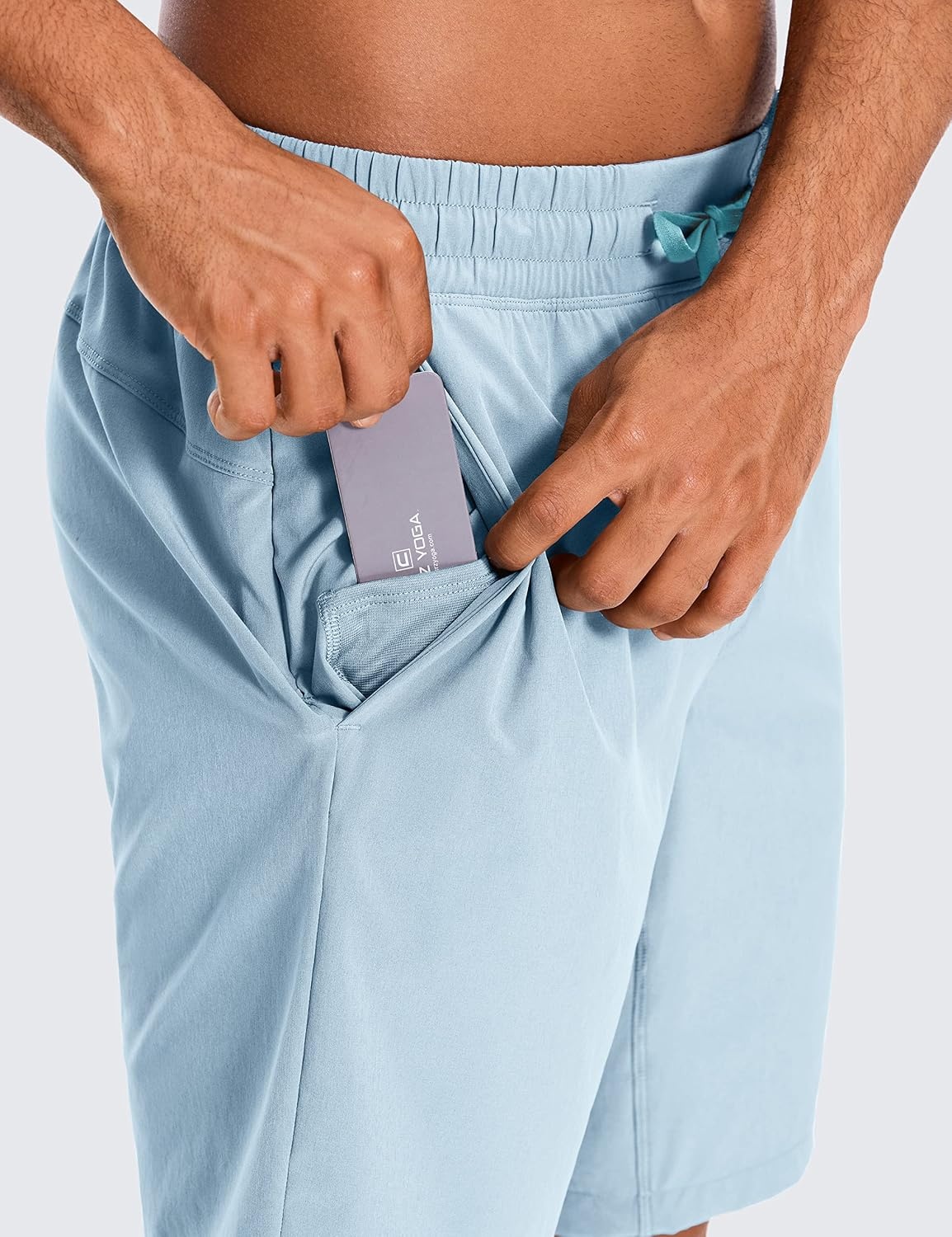 image:imageCRZ YOGA Mens 2 in 1 Running Shorts 9 Lined Quick Dry for Workout Gym Sports Basketball Athletic with PocketsLight Grayish Blue
