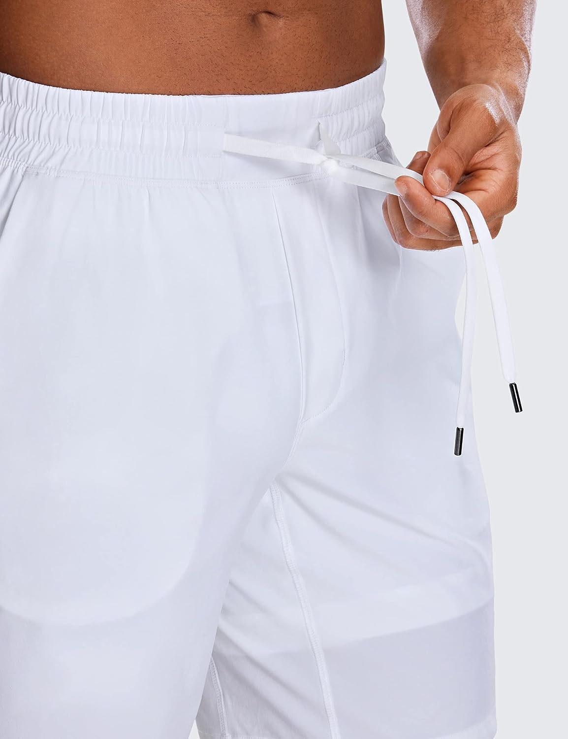 image:imageCRZ YOGA Mens 2 in 1 Running Shorts 9 Lined Quick Dry for Workout Gym Sports Basketball Athletic with PocketsWhite