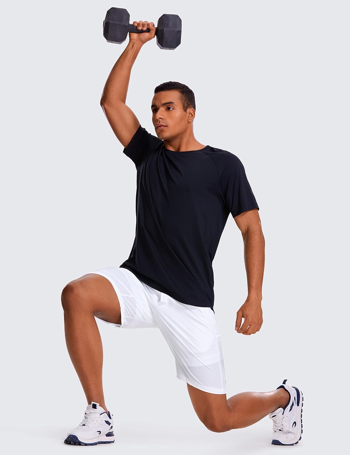 image:imageCRZ YOGA Mens 2 in 1 Running Shorts 9 Lined Quick Dry for Workout Gym Sports Basketball Athletic with PocketsWhite