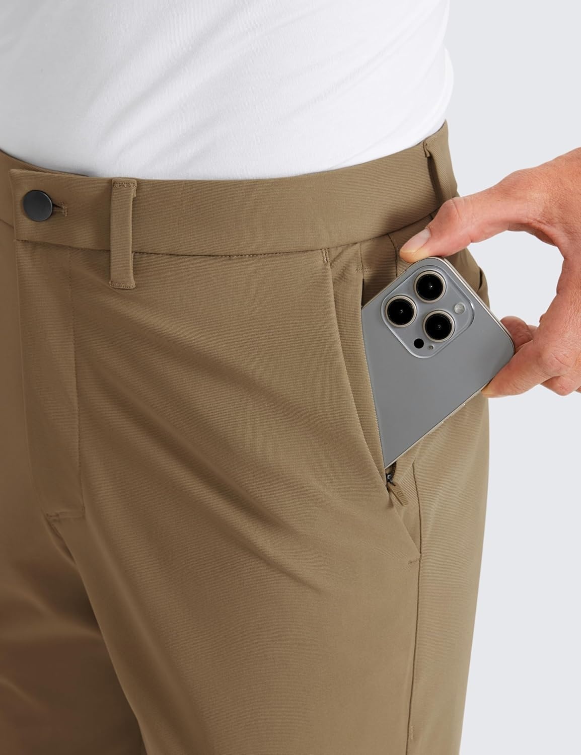 image:imageCRZ YOGA Mens All Day Comfy Golf Pants 2830323436 Quick Dry Lightweight Work Casual Trousers with PocketsArtifact Brown