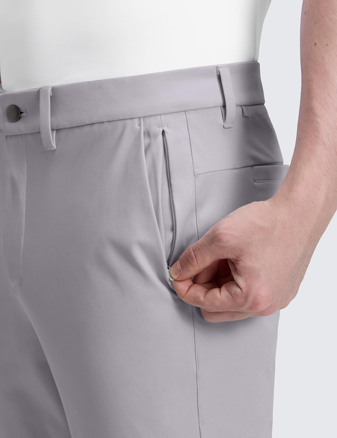 image:imageCRZ YOGA Mens All Day Comfy Golf Pants 2830323436 Quick Dry Lightweight Work Casual Trousers with PocketsDark Chrome