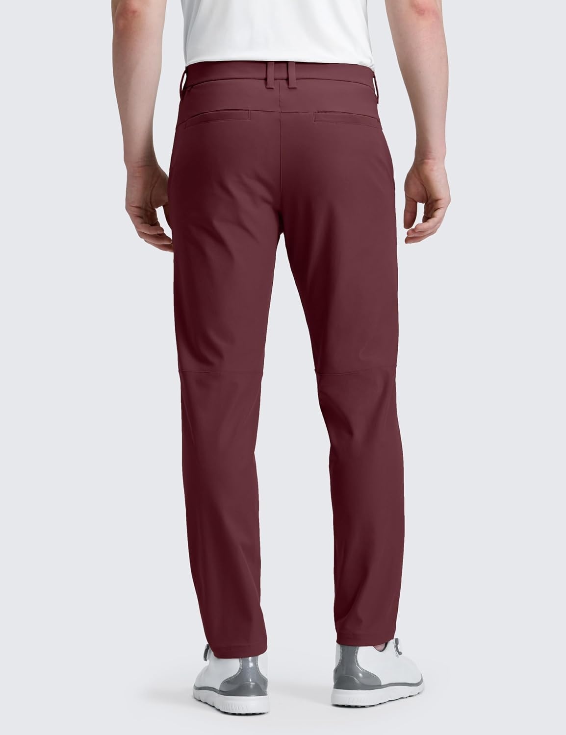 image:imageCRZ YOGA Mens All Day Comfy Golf Pants 2830323436 Quick Dry Lightweight Work Casual Trousers with PocketsDark Red