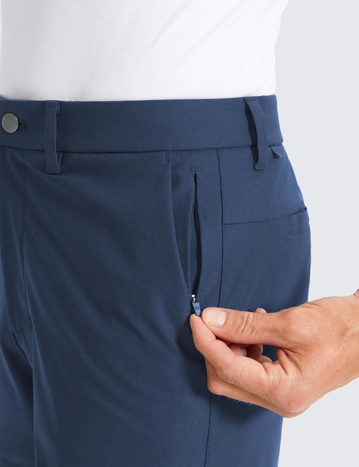 image:imageCRZ YOGA Mens All Day Comfy Golf Pants 2830323436 Quick Dry Lightweight Work Casual Trousers with PocketsElectric Blue