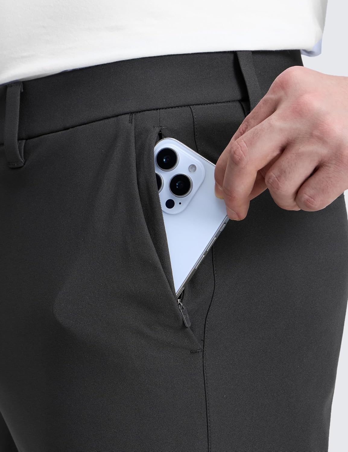 image:imageCRZ YOGA Mens All Day Comfy Golf Pants 2830323436 Quick Dry Lightweight Work Casual Trousers with PocketsInk Gray