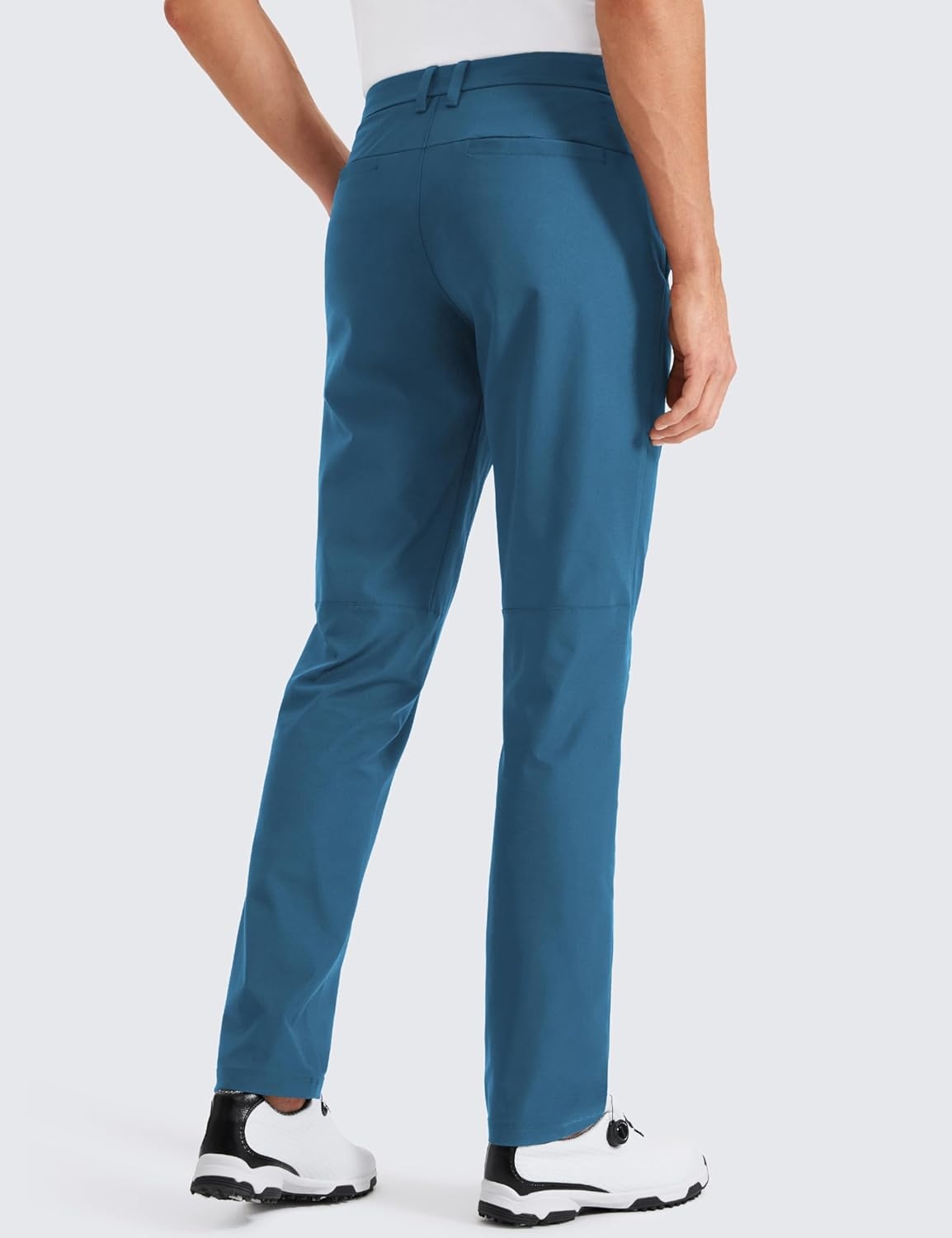 image:imageCRZ YOGA Mens All Day Comfy Golf Pants 2830323436 Quick Dry Lightweight Work Casual Trousers with PocketsIron Blue