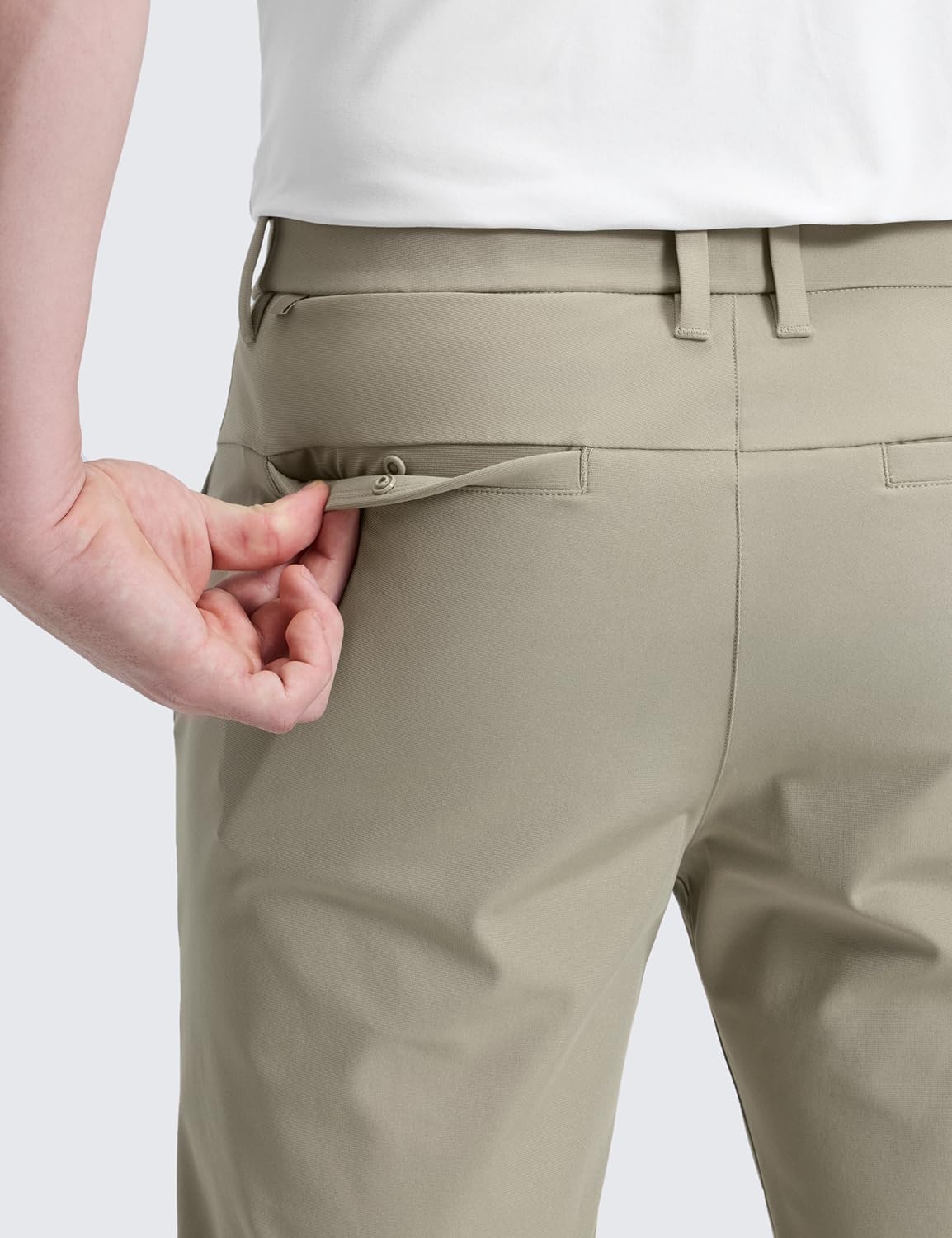 image:imageCRZ YOGA Mens All Day Comfy Golf Pants 2830323436 Quick Dry Lightweight Work Casual Trousers with PocketsKhali Barley