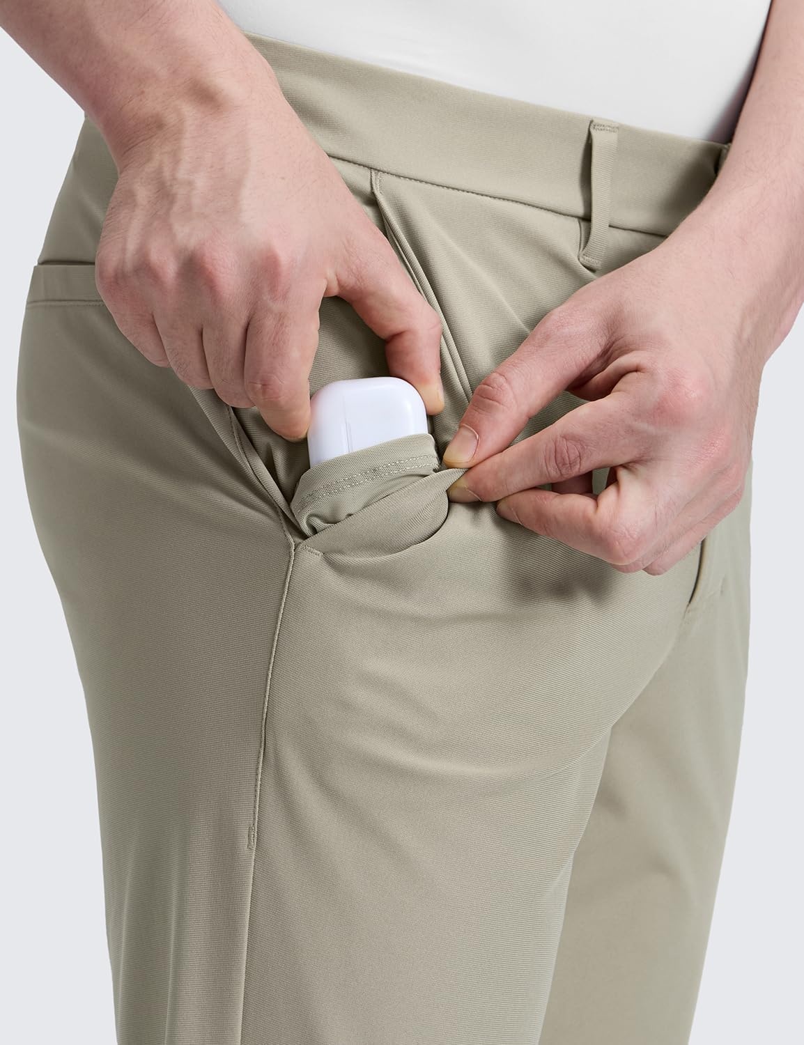 image:imageCRZ YOGA Mens All Day Comfy Golf Pants 2830323436 Quick Dry Lightweight Work Casual Trousers with PocketsKhali Barley