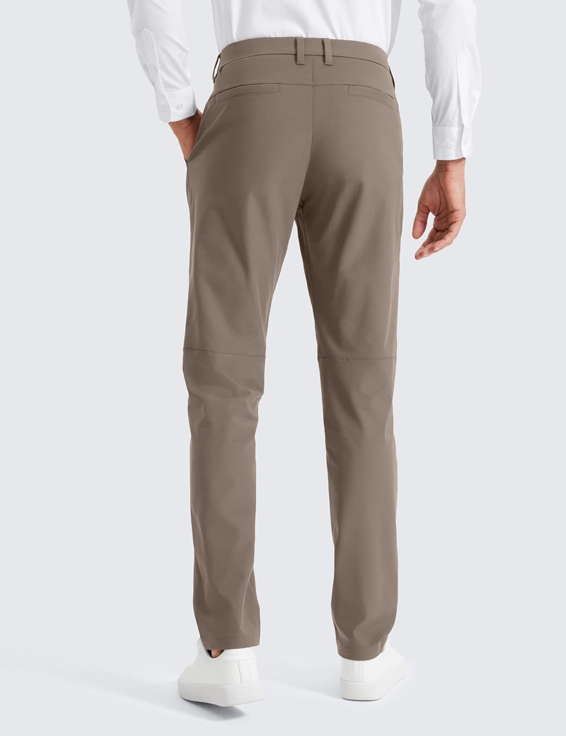 image:imageCRZ YOGA Mens All Day Comfy Golf Pants 2830323436 Quick Dry Lightweight Work Casual Trousers with PocketsNomad Grey