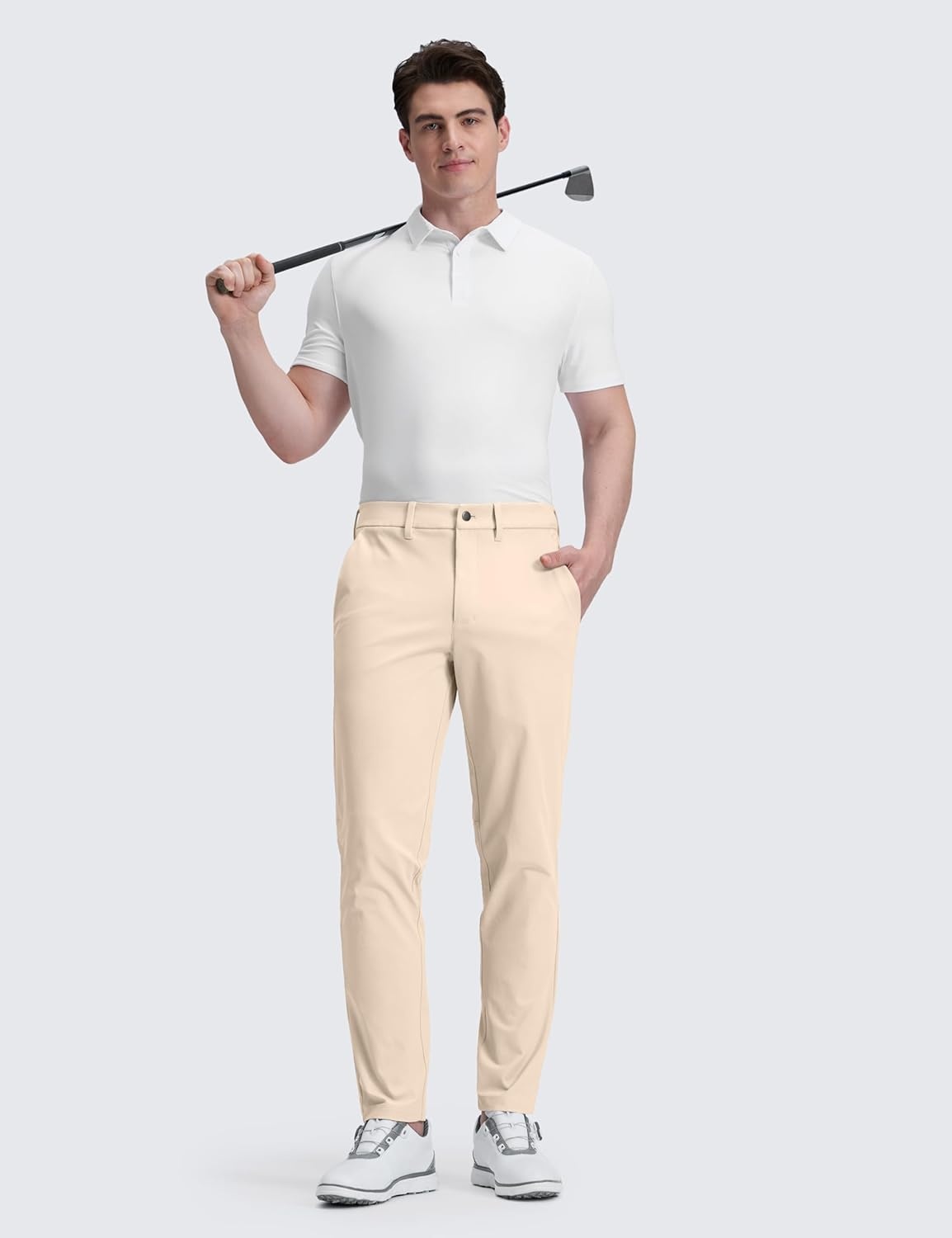 image:imageCRZ YOGA Mens All Day Comfy Golf Pants 2830323436 Quick Dry Lightweight Work Casual Trousers with PocketsRaw Linen