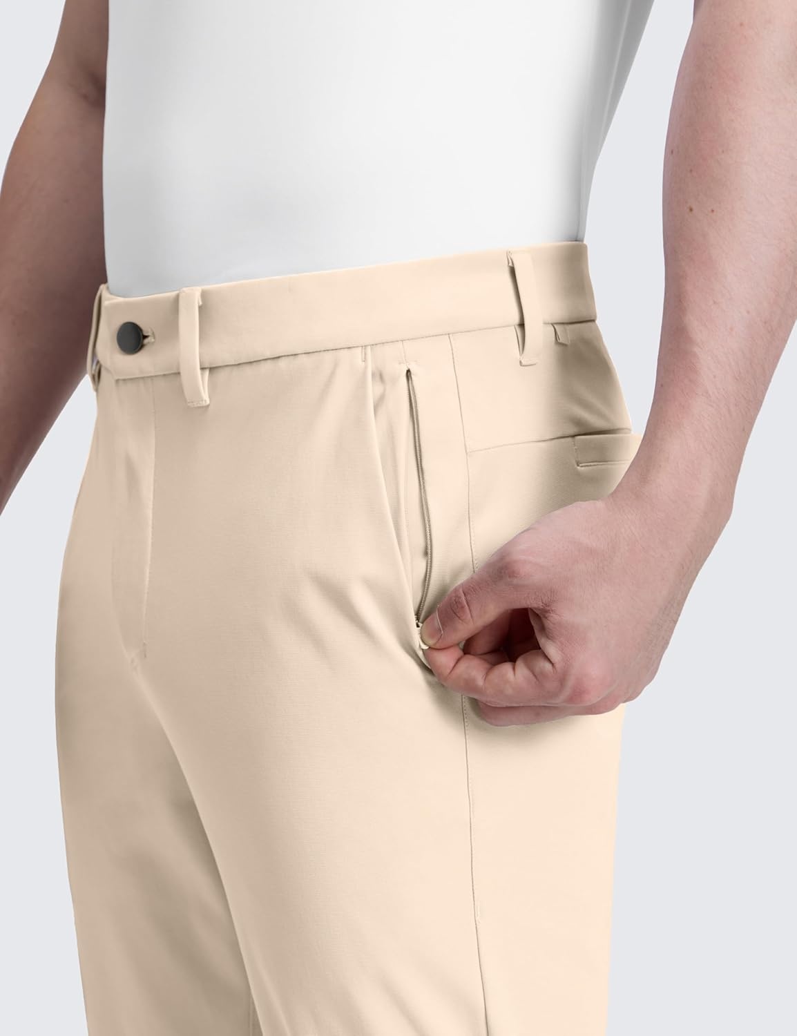 image:imageCRZ YOGA Mens All Day Comfy Golf Pants 2830323436 Quick Dry Lightweight Work Casual Trousers with PocketsRaw Linen